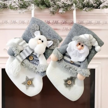 3 РОЖДЕСТВЕНСКИХ НОСКА В ПОДАРОК ​​Декоративная туфелька ДЛЯ КАМИНА Декоративная на окно