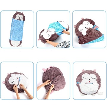 ДЕТСКИЙ СПАЛЬНЫЙ МЕШОК СКЛАДНАЯ ПОДУШКА 2-В-1 ДЛЯ ДОШКОЛЬНИКА ЕДИНОРОГА