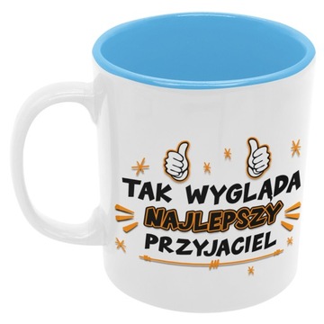 Kubek PRZYJACIEL dla przyjaciela prezent niebieski