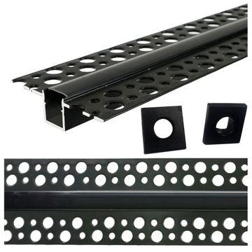PROFIL LED ALUMINIOWY DO PŁYT GIPSOWYCH CZARNY 2M