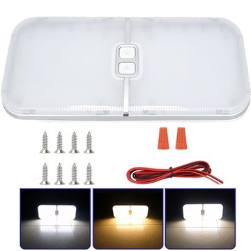 LAMPA LED WEWNĘTRZNA SUFITOWA DO SAMOCHODU RV ŚCIEMNIANE Z WŁĄCZNIKIEM 12V