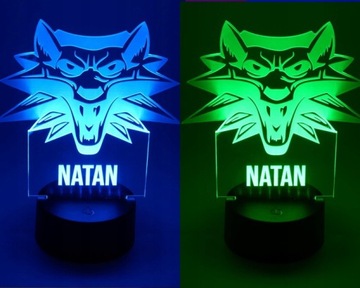 Lampka Nocna Słuchawki Gaming Led IMIĘ Grawer