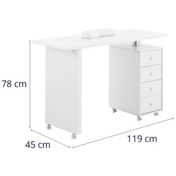 STOLIK KOSMETYCZNY BIURKO DO MANICURE MOBILNE 1,2m