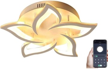 ŻYRANDOL LAMPA SUFITOWA LED 50W KWIAT LOTOSU + Pilot + Apka
