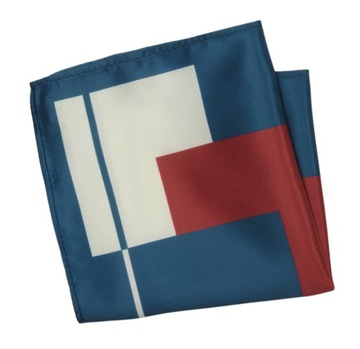 Granatowo-Bordowa Poszetka Wzór Geometryczny