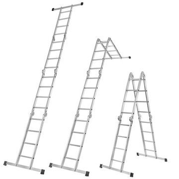 DRABINA ALUMINIOWA PRZEGUBOWA 4x4 ROZKŁADANA PRZYSTAWNA PODEST 150kg