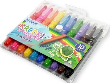 KREDKI WYKRĘCANE ZMYWALNE 10 KOLORÓW 28630-10