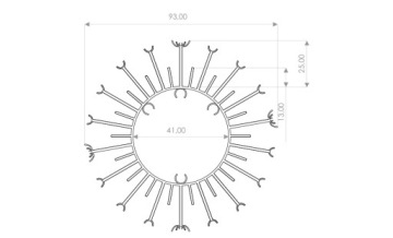 Алюминиевый мощный светодиодный радиатор 18 Вт (93 x 50 мм)