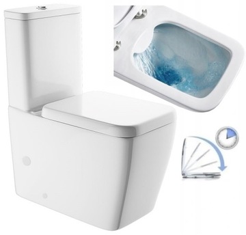 CUBIC kompakt WC RIMLESS bezrant + DESKA WOLNOOPAD