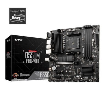 Płyta MSI B550M PRO-VDH DDR4/PCIe4.0/AM4/mATX