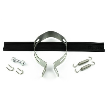 Спортивный выхлоп, глушитель V-Type 410 мм, черный карбон + наклейка Akrapovic