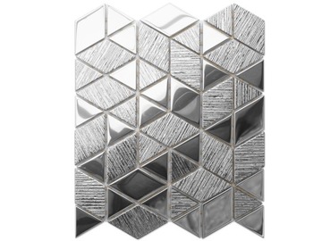 MOZAIKA SZKLANA TRIANGLE DIAMOND SILVER SREBRNA