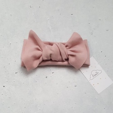 opaska z kokarda dla dziecka handmade różowa