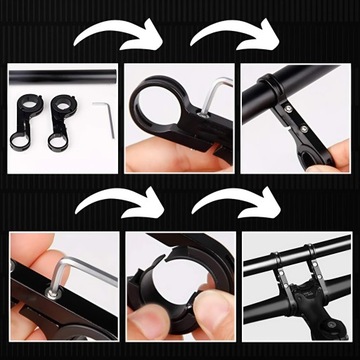 АЛЮМИНИЕВОЕ КРЕПЛЕНИЕ НА ВЕЛОСИПЕДНЫЙ РУЛЬ, УДЛИНИТЕЛЬ ВЕЛОСИПЕДНОГО РУЛЯ