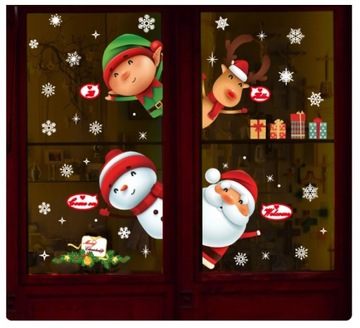 РОЖДЕСТВЕНСКИЕ НАКЛЕЙКИ НА ОКОННЫЕ СТЕКЛА ДЕКОРАТИВНЫЕ XXL