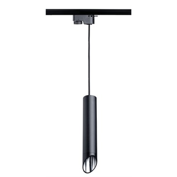 Lampa Tuba GU10 LED szynowa 1fazowa czarno srebrna