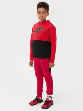 СПОРТИВНЫЕ БРЮКИ ДЛЯ МАЛЬЧИКОВ 4F КОМФОРТНЫЕ СПОРТИВНЫЕ БРЮКИ ДЛЯ ДЕТЕЙ, ХЛОПОК AW23M414