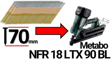 Гвозди 90 мм — гвоздезабиватель METABO NFR 18 LTX 90BL