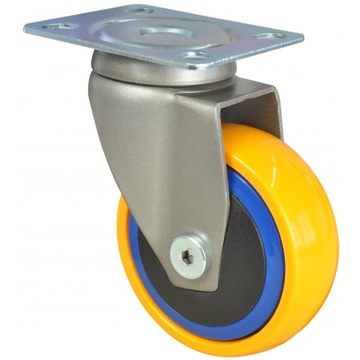 Kółko meblowe ŻÓŁTE, rolka 75mm, 50kg PREMIUM DE