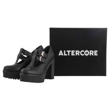 Buty Czółenka na Obcasie Damskie Altercore Erica Vegan Black Czarne