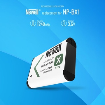Сменный аккумулятор Newell NP-BX1 для Sony