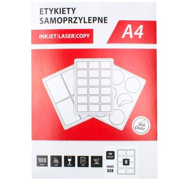 Etykiety A4 99,1x67,7 100 arkuszy WYSOKA JAKOŚĆ