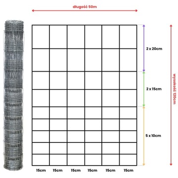 СЕТКА ДЛЯ ЗАБОРА ЛЕСНАЯ 120/9/30 L - рулон 50 м