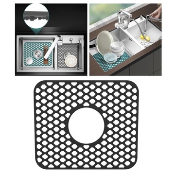 Силиконовая защитная сетка для мойки. Противоскользящая сушка посуды.