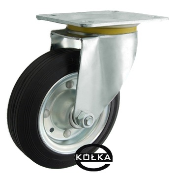 KOŁO KÓŁKO fi.160 mm METAL-GUMA SKRĘTNE 150 kg