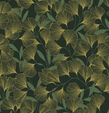TAPETA ZŁOTE LIŚCIE GINKGO BILOBA A64402 GRANDECO