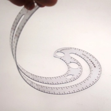 Изогнутая линейка с добавлением масштаба, 40 см.