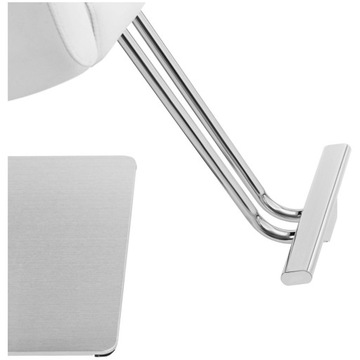 FOTEL FRYZJERSKI Z PODNÓŻKIEM - 880-1030 MM - 200 KG - SREBRNY, BIAŁY