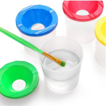 KUBEK NA WODE Z BLOKADĄ WYLANIA DO FARB NIEKAPEK DO MALOWANIA FRABKAMI 10x