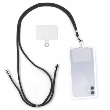 UNIWERSALNA SMYCZ SZNUREK NA TELEFON DO ETUI V2 CROSSBODY CZARNY