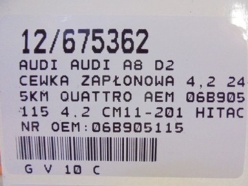AUDI A8 D2 CÍVKA 06B905115 4,2 CM11-201