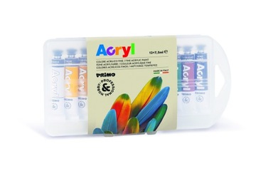 Farby Akrylowe w tubkach 12 kolorów x 7,5ml