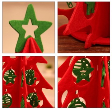 Объемная фетровая ткань Красная елка