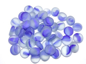 PASTYLKI SZKLANE MATOWE NIEBIESKIE ŁEZKI 2CM 50SZT