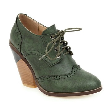 WIOSENNE I JESIENNE BUTY DAMSKIE NA WYSOKIM OBCASIE W STYLU RETRO
