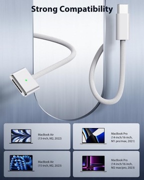Кабель USB C для Magsafe 3 2,0 м Macbook Pro /Air 140 Вт