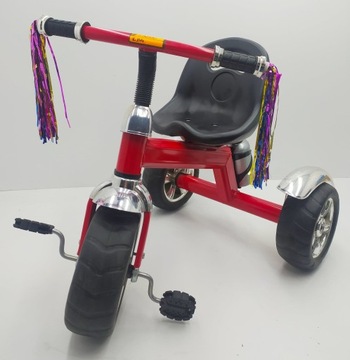 ROWER TRÓJKOŁOWY CZERWONY NIEBIESKI Z KOSZYKIEM