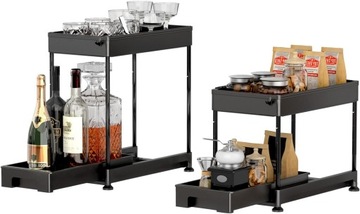 2X ORGANIZER POD ZLEW PÓŁKA DO SZAWKI KUCHENNEJ CZARNE