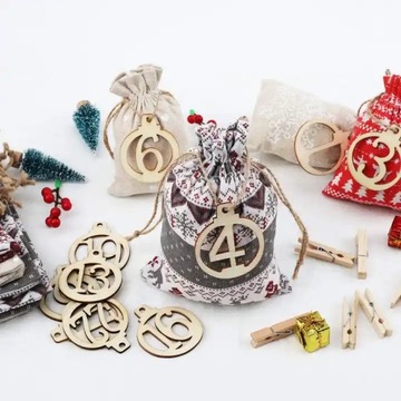 АДВЕНТ-КАЛЕНДАРЬ ПОДВЕСНЫЕ СУМКИ СДЕЛАЙ САМ ДЛЯ НАПОЛНЕНИЯ ДЖУТОВОГО NEXO