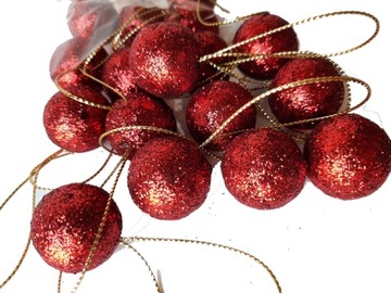 Bombki brokatowe Styropianowe zawieszki 18szt