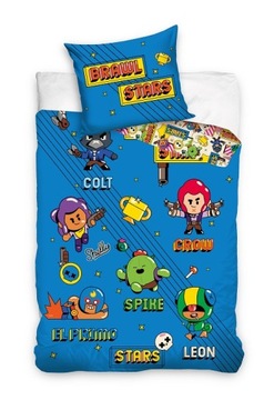 POŚCIEL GRA BRAWL STARS 140x200 CM DZIECIĘCA SPIKE LEON CROW 100% BAWEŁNA
