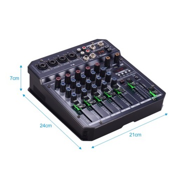 T6 Portable 6-Channel Sound Card Mixing Console
