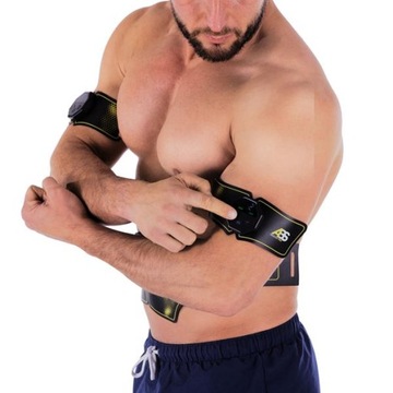 ЭЛЕКТРОСТИМУЛЯЦИОННЫЙ массажер для мышц живота и бицепса.