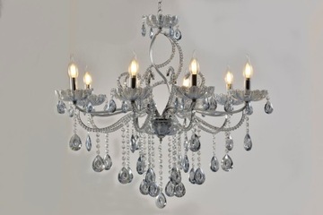 LAMPA KRYSZTAŁOWA ŻYRANDOL CHROM TERESSA 8