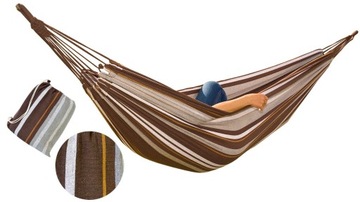 HAMAK OGRODOWY XXL 250x150 cm do 150 kg brązowy