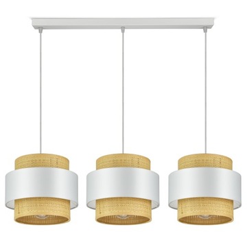 Lampa Sufitowa Żyrandol Biała Rattan BZ3 Kleo LED